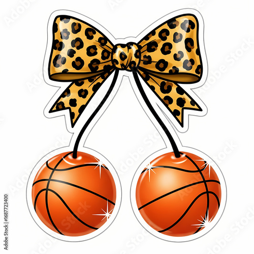 Basketball Cherries Coquette Bow