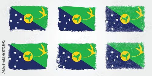 Grunge brush variations of the Christmas Island flag