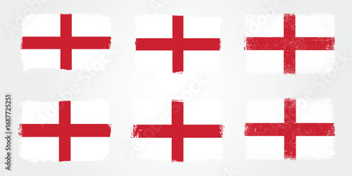 Grunge brush variations of England’s St George cross flag