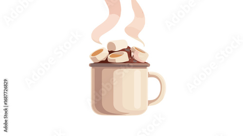 Cozy drink with marshmallows, inviting warmth and sweetness.