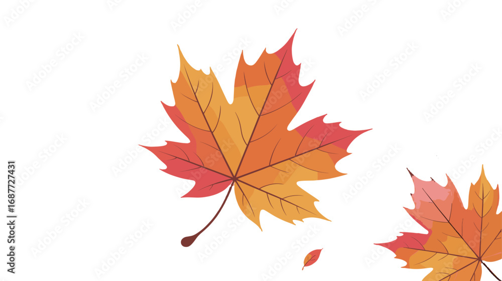 Fototapeta premium Autumn leaves gently falling with warm tones.