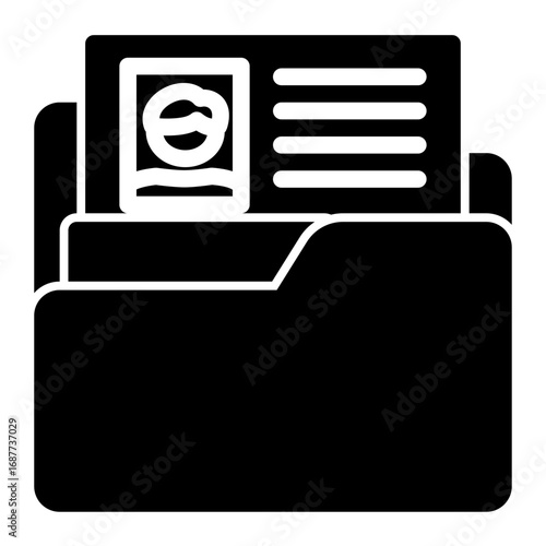 Professional CV Profile icon from the Hiring icon collection (Glyph Style)