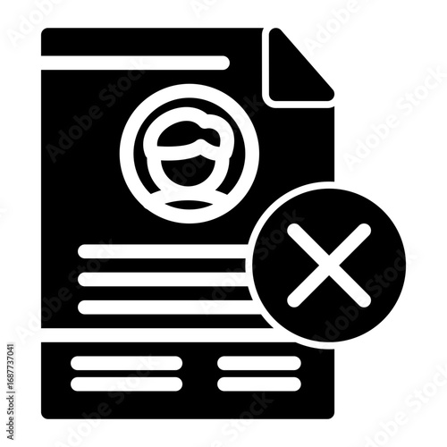 Job Rejected icon from the Hiring icon collection (Glyph Style)