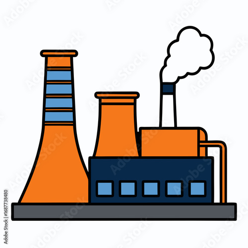 creative details thermal power station Vector Illustration