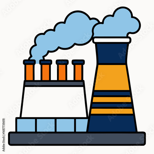 creative details thermal power station Vector Illustration