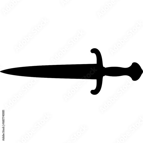 Black baselard silhouette on white background