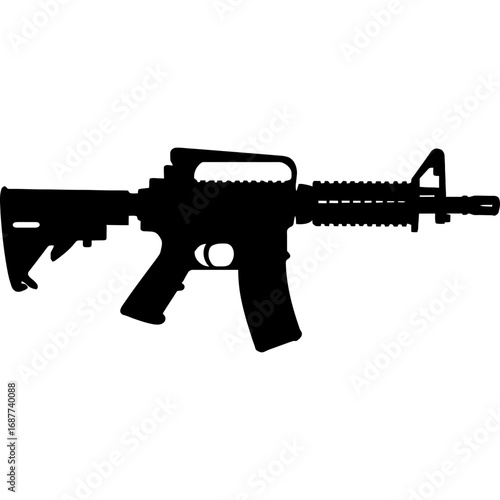Black vector silhouette of carbine