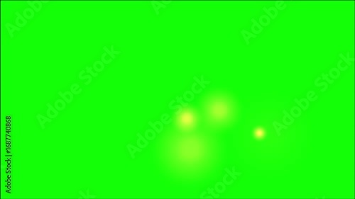 Magical glowing orbs floating serenely against a vibrant green backdrop