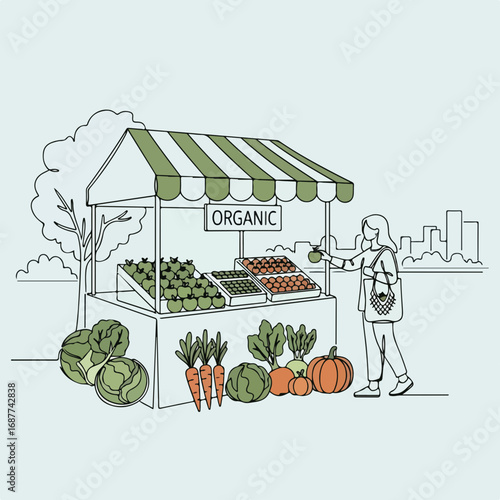 Organic market pick showcases seasonal produce with customer selecting ingredients. Discover fresh selections at organic market pick, offering healthy and locally sourced options.