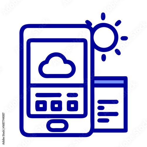 Weather station vector icon displaying weather information