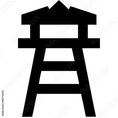 Watchtower vector icon design in black color