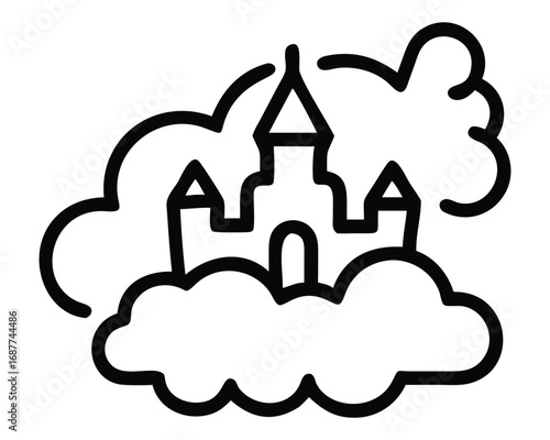 A blue sky with fluffy clouds symbolizes the cloud computing concept, a web-based technology for internet data storage and server network communication