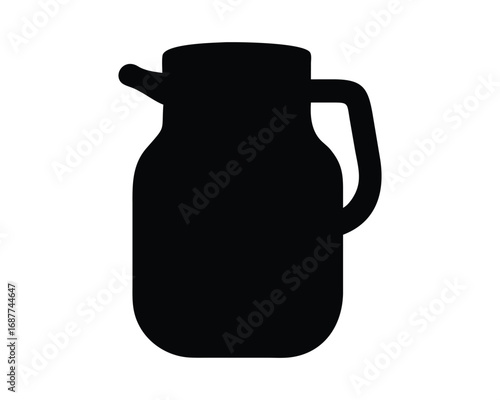 A simple black jug pitcher of milk on a dark background