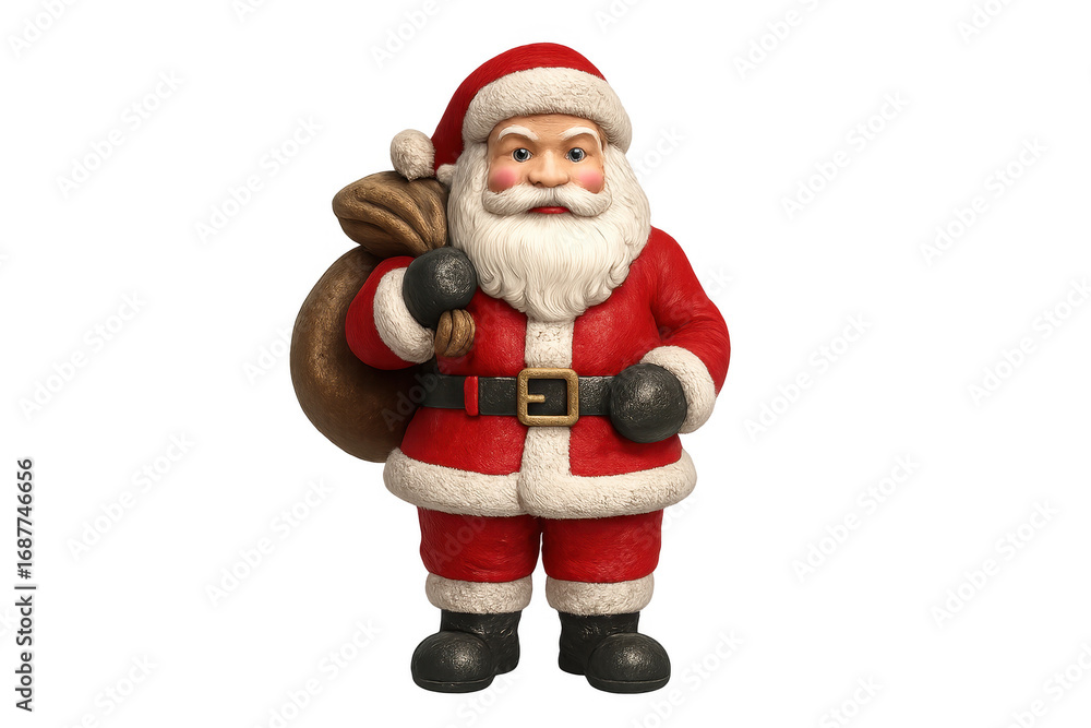 Santa claus carrying bag of gifts on transparent background Santa claus carrying bag of gifts on transparent background