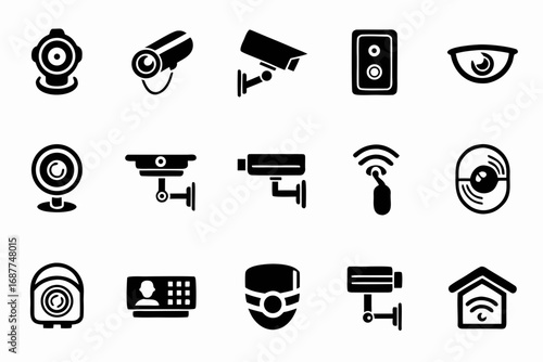 Security camera icon home security cameras cctv surveillance camera vector icons editable svg file