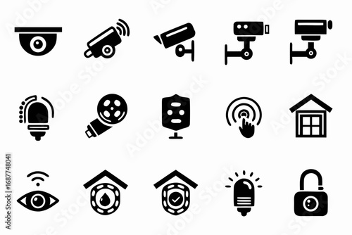 Security camera icon home security cameras cctv surveillance camera vector icons editable svg file