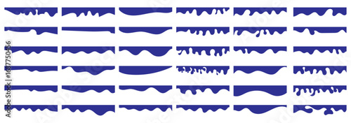 Collection of dividers shape templates. Curve Lines, Wave Collection of Abstract Design Element. Modern separator header for website and app in eps 10