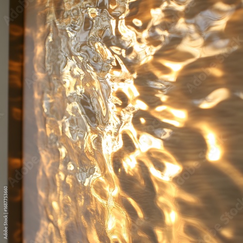 Abstract Golden Water Texture Background Light Reflection