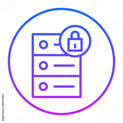 Database Lock Vector Icons