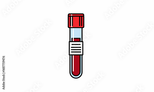 Medical Blood Sample Collection Tube with Red Cap.