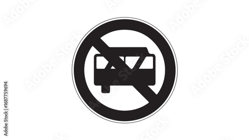 No Motor Vehicles Allowed Sign Black and White Traffic Regulation Symbol
