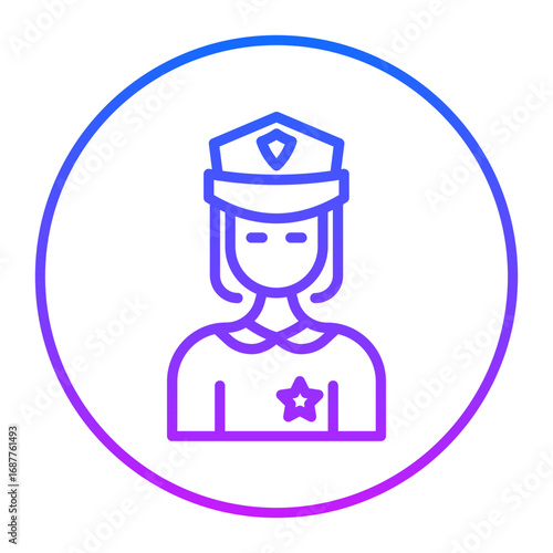 Lady Police Vector Icons