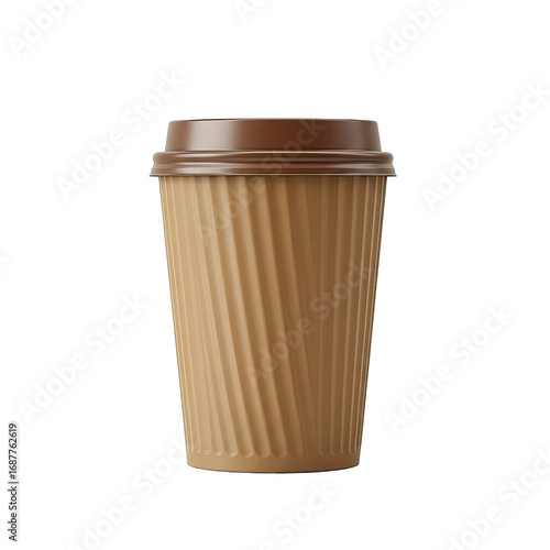Wallpaper Mural Take Away Coffee Cup with Brown Lid on Transparent Background Studio Shot of Disposable Paper Cup with Swirled Texture Light Brown Color Beverage Torontodigital.ca