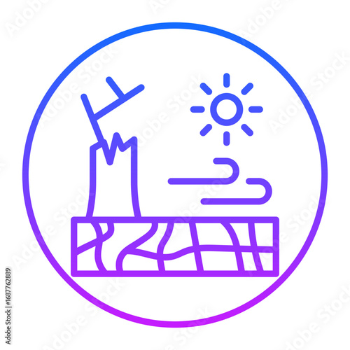Desertification Vector Icons