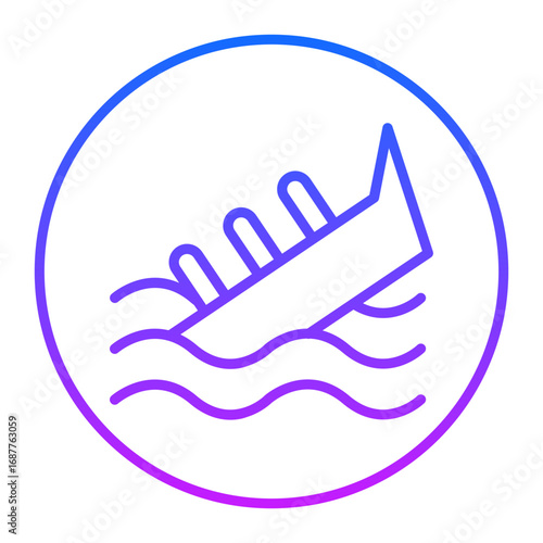 Boat Sink Vector Icons