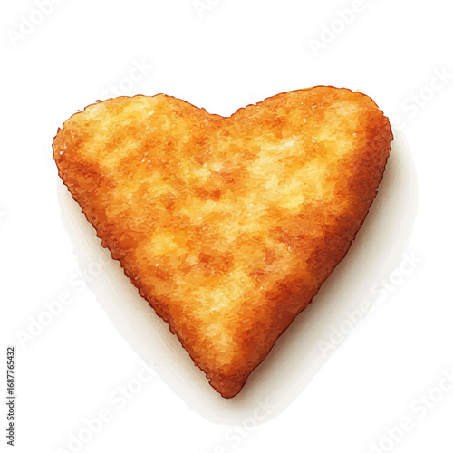 watercolor of Schnitzel, vector, isolated on a white background.