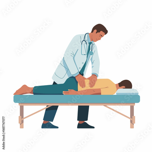 Chiropractic Therapy Spine Adjustment Illustration