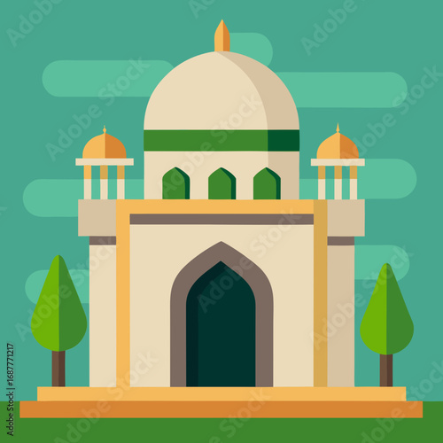 taj mahal vector illustration or mosque vector. Design element 