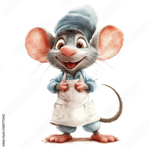 Ratatouille, watercolor illustration vector, isolated on a white background.