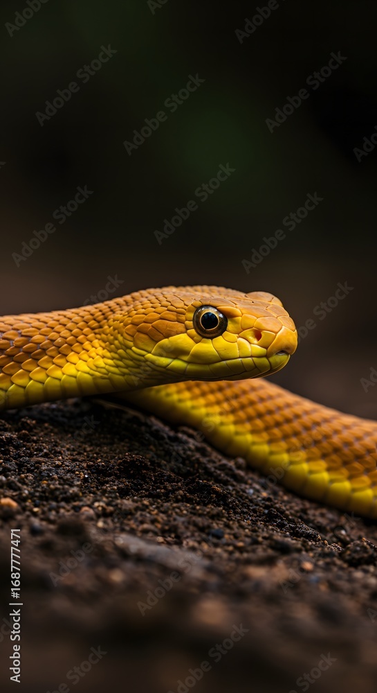 Fototapeta premium Yellow Snake on Ground