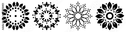 Collection of decorative floral mandala designs