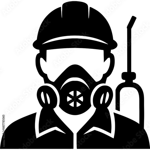 Minimalistic exterminator vector silhouette