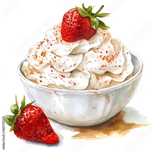 Pavlova, watercolor painting vector, isolated on a white background.
