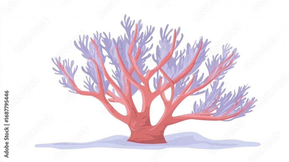 Naklejka premium Vibrant autumn tree vector illustration with red and yellow leaves and a silhouette of its roots and trunk