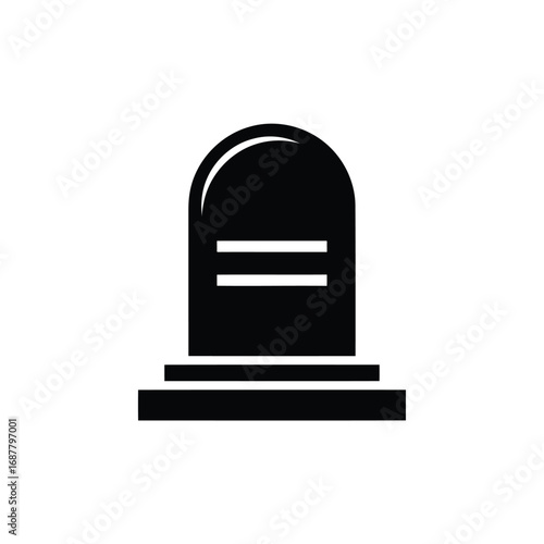 Simple black tombstone icon on white background.
