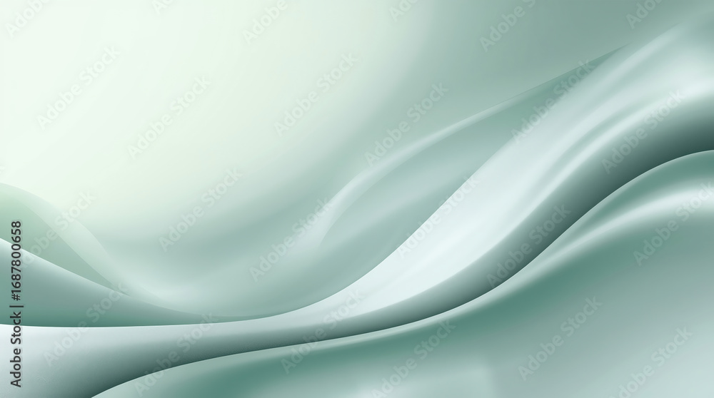 Obraz premium Elegant Green Fluid Flowing Abstract Background Texture: Modern Minimalistic Design Template for Interior and Web Decoration