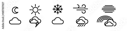 Weather and Climate Icons Collection Set