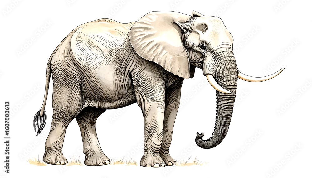 Fototapeta premium Detailed illustration of an elephant