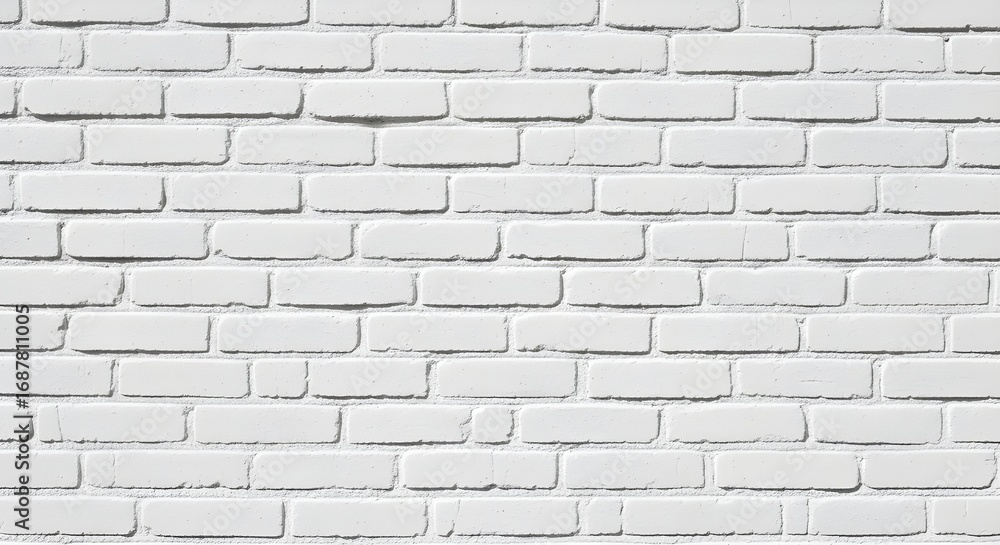 Fototapeta premium Clean white brick wall texture provides a bright, modern backdrop for any design project