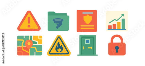 Question and answer flat icon set. help, support, faq icons in flat style collection