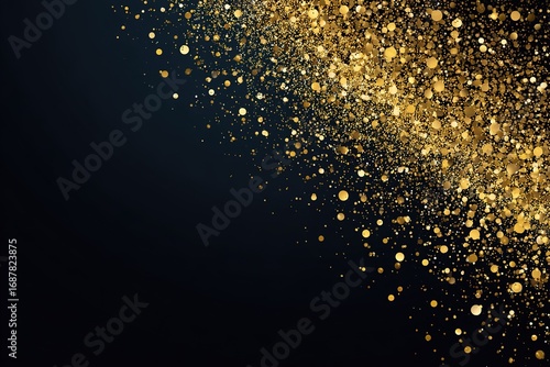 Wallpaper Mural Golden glitter spreads across a dark background creating a shimmering festive atmosphere ready for celebration Torontodigital.ca