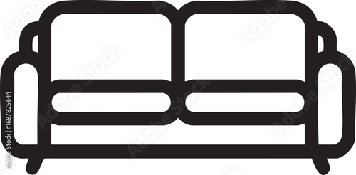 Modern Sofa Icon Simple Black Line Illustration Of Comfortable Couch Furniture Design For Living Room Interior Decoration