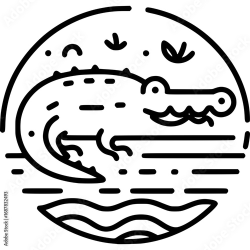 Krokodil Linienkunst Icon - 3