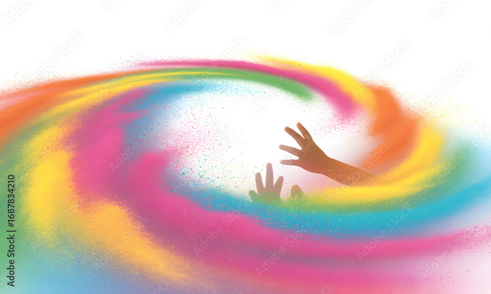 Obraz premium Colorful powdered holi celebration