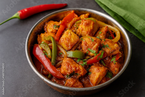 Chicken tikka jalfrezi Indian food stock photo
