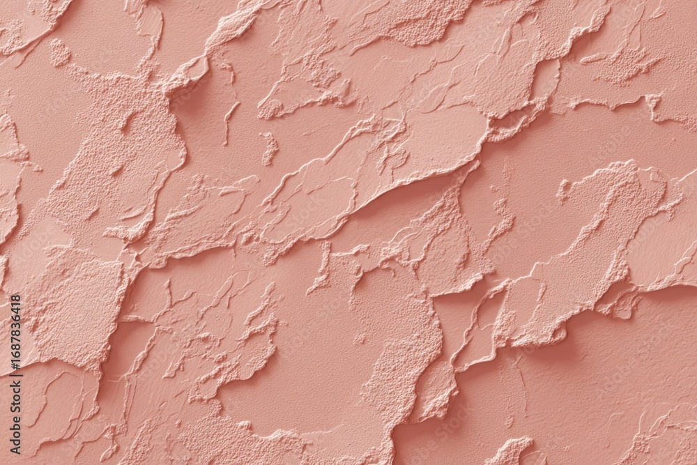 Fototapeta premium Textured pink plaster wall surface with abstract patterns